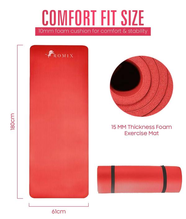 ROMIX Yoga Mat 15MM Black