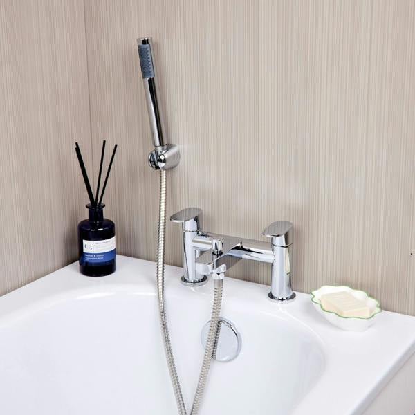 Flode Roxen | Bath Shower Mixer Tap | Including Handset and Holder | Chrome
