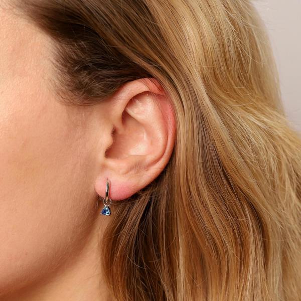 Gold Trip December Huggie Hoop Birthstone Charm Earrings