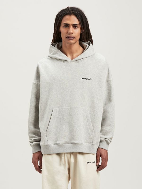 Palm Angels Embroidered Logo Hoodie - Grey