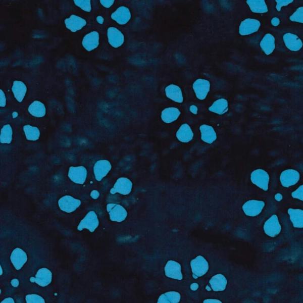 Minerva Black and Teal Cotton Batik Dressmaking & Quilting Fabric per metre, 110cm / 43" Wide