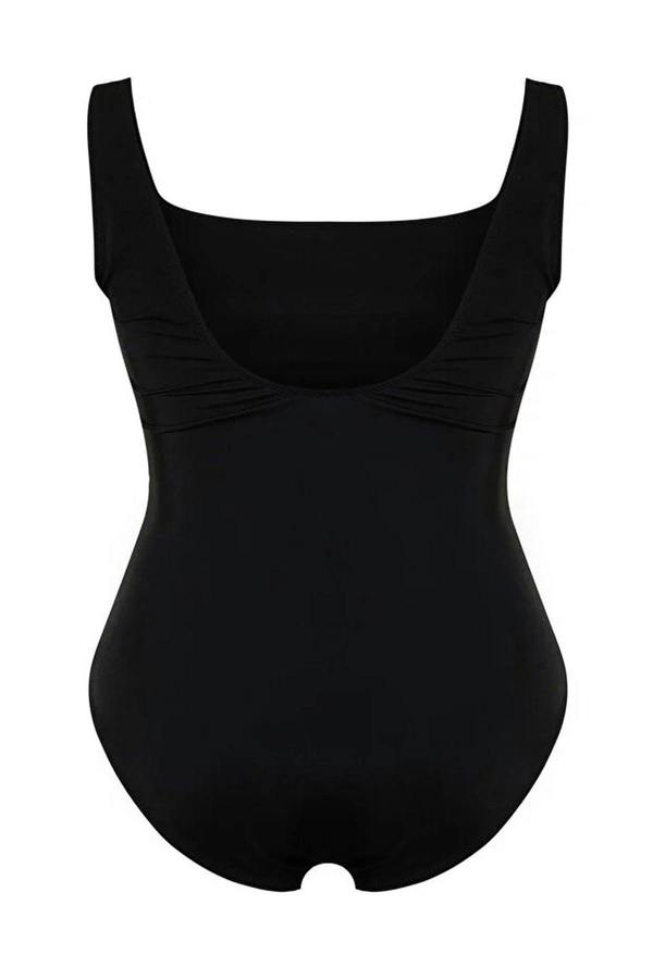 WOVCOR Square Neck Ruched Plus Size Swimsuit