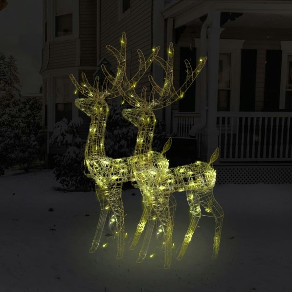 Berkfield Acrylic Reindeer Christmas Decorations 2 pcs 120 cm Warm White