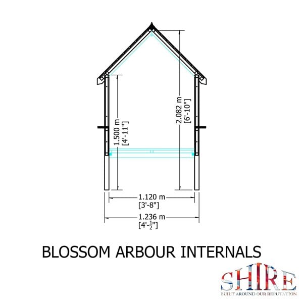 Shire Blossom 1.4x0.7m Arbour Seat - Best Shed
