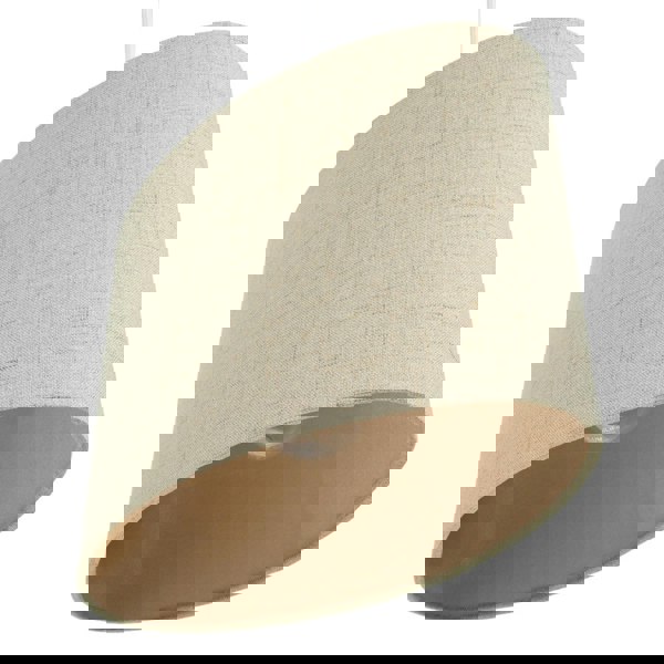 Contemporary and Sleek Taupe Stitched Effect Linen Fabric Oval Lamp Shade Image 4