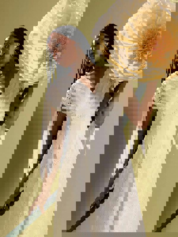 GWD Petula Embroidered White Midi Dress