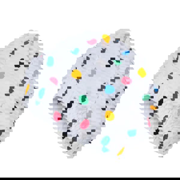 Fashy Polka Dots shower cap in white with colorful polka dots and elastic band