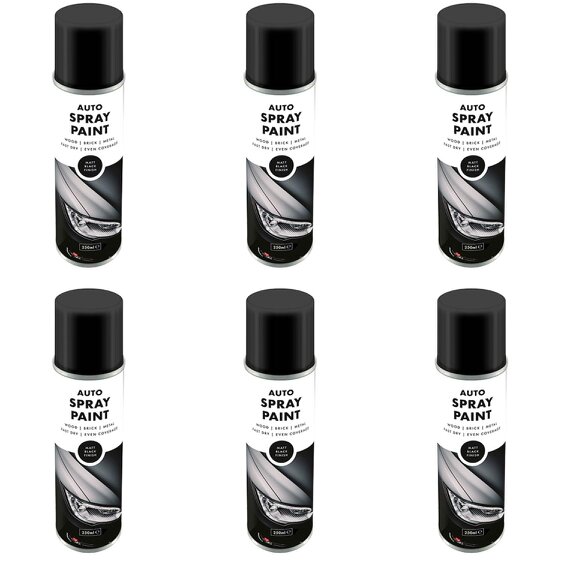 Overlay 6X Overlay Matt Black Auto Professional Spray Paint 250ml