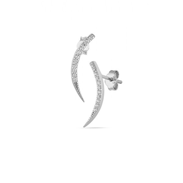 Spero London Sterling Silver Fishbone Earrings