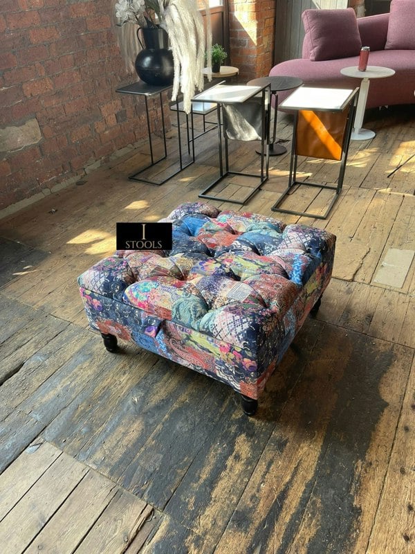 ISTOOLS Premium Handmade Damask Multicolour Storage Ottoman Bench – UK Storage Seat & Coffee Table
