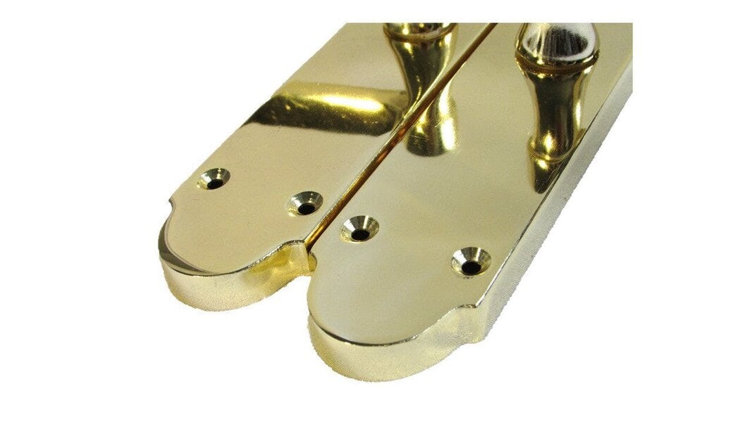 Lock & Lock Door Handle Modern Scroll Epsom Brass Polish handles, Bath Lock Latch 168 x42mm