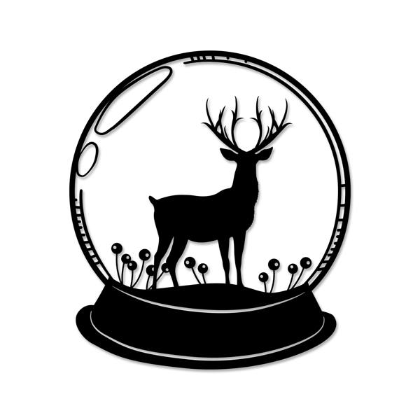 Decortie Modern Metal Wall Art Deer Theme Home Ornament Decorative Minimalist Design Hanging Wall Sculpture, Black