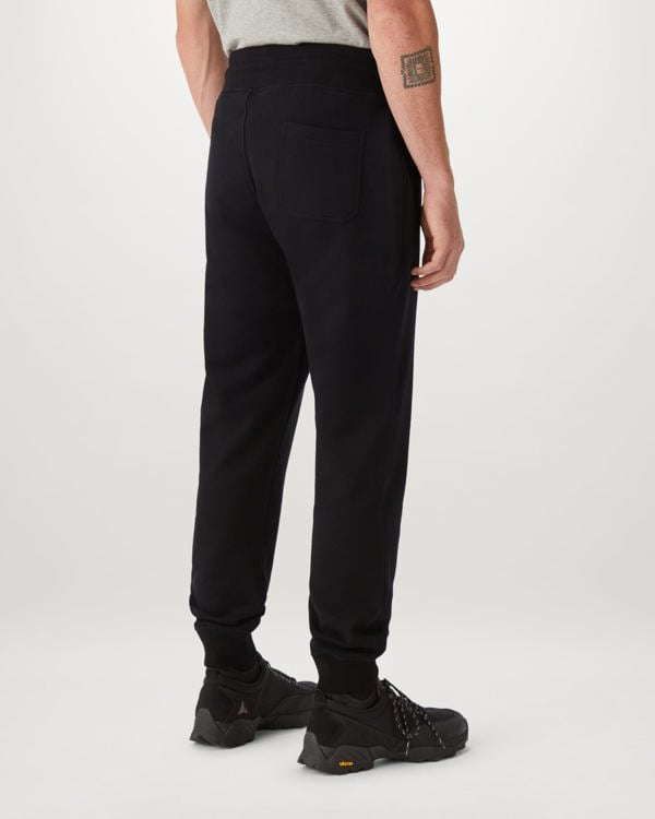 Belstaff Patch Logo Plain Cotton Fleece Men's Joggers - Black