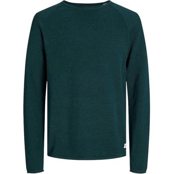 Jack And Jones Mens Textured Regular Raglan Jumper - Deep Teal - 