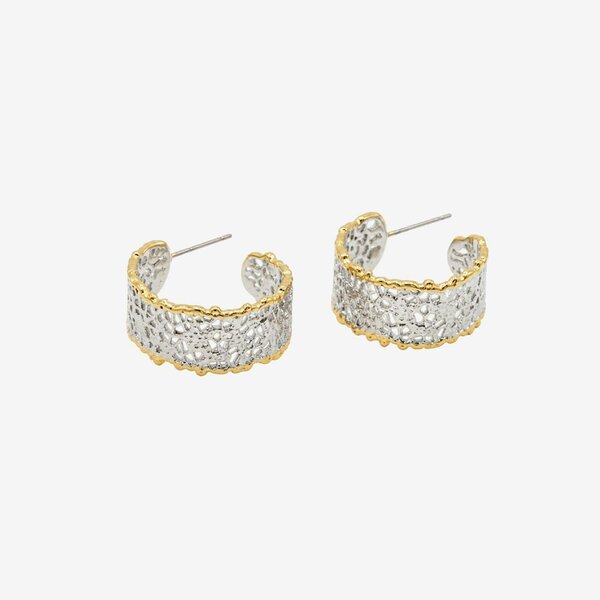 Uchi & Soto Kin Mixed Metal Filigree Hoops