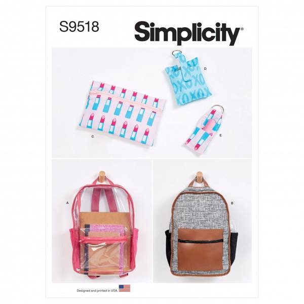 Simplicity Sewing Pattern 9518, Bags OS (One Size Only) - Intermediate