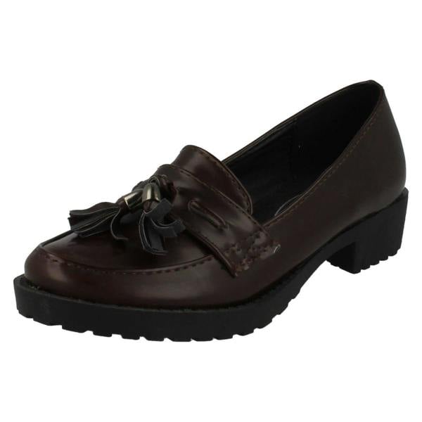 Spot On Girls Spot On Tassel Trim Loafer Flats