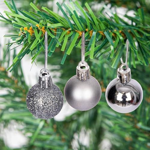 3cm Shatterproof Mid Grey Christmas Baubles Set, 12 or 24 Pack Festive Decorations image 7