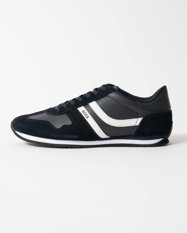 side of BOSS Orange Levon Runn pumi Mens Trainers in Dark Blue 401