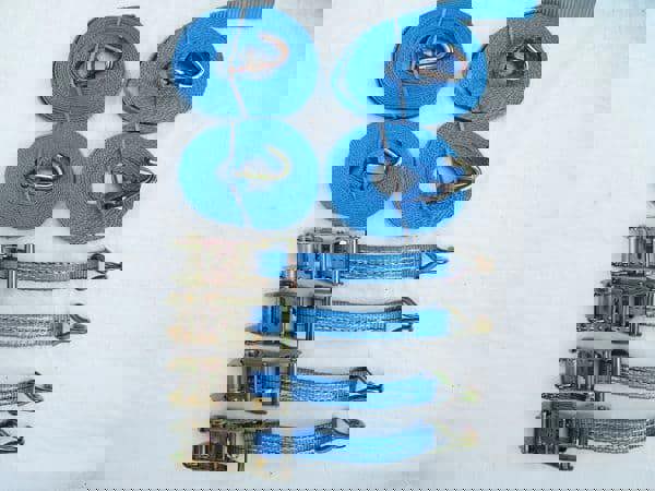 Ratchet Tie Down Straps 25MM 1.5T 5M X4 (Heavy Duty Cargo Trailer Lashing Ton Claw J Hook)