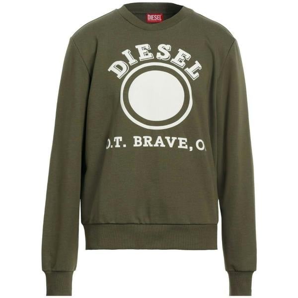 Diesel Mens Faded Dot Logo Sweatshirt - Green - 