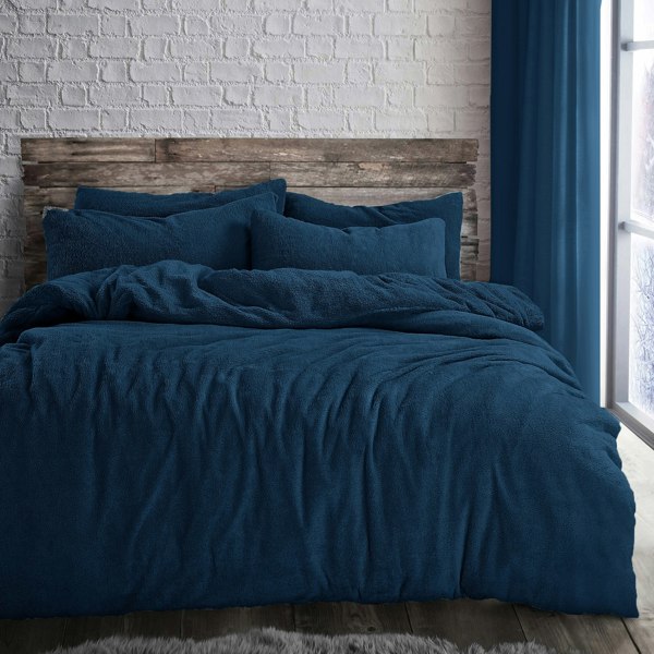 Velosso Cosy Teddy Fleece Duvet Cover Set with Warm Bedding Pillowcase, Rustic Charm for Bedroom Essentials