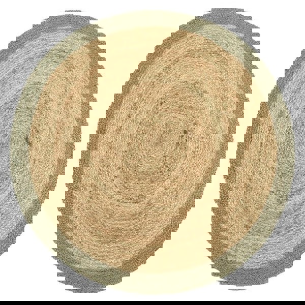 The Rugs Hand-Braided Jute Rug with Colourful Border