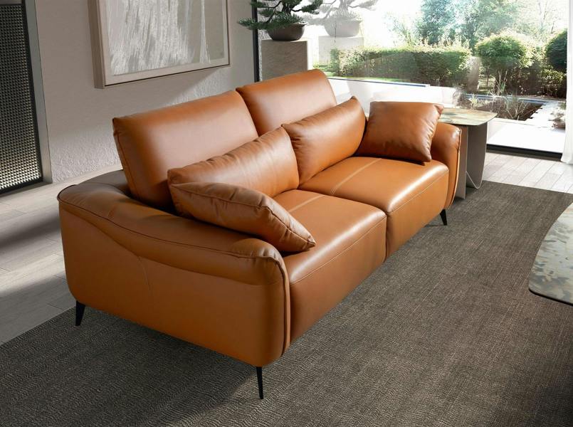 Angel Cerdá Brown leather sofa 6207/6208