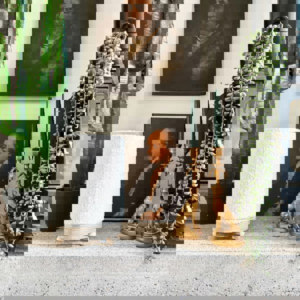 Buttermilk Boucle Cordless Lamp - 2 Sizes available. Light off