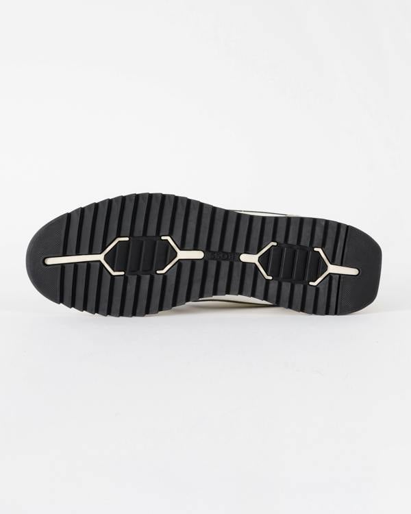 BOSS Orange Zayn Mens Logo Trainers with Faux Suede Trims - Open Grey 063