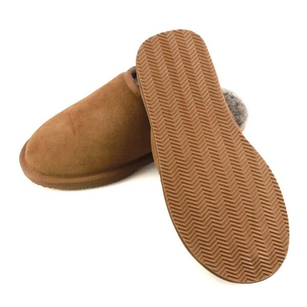 Eastern Counties Leather Mens Tipped Sheepskin Slippers - Chestnut