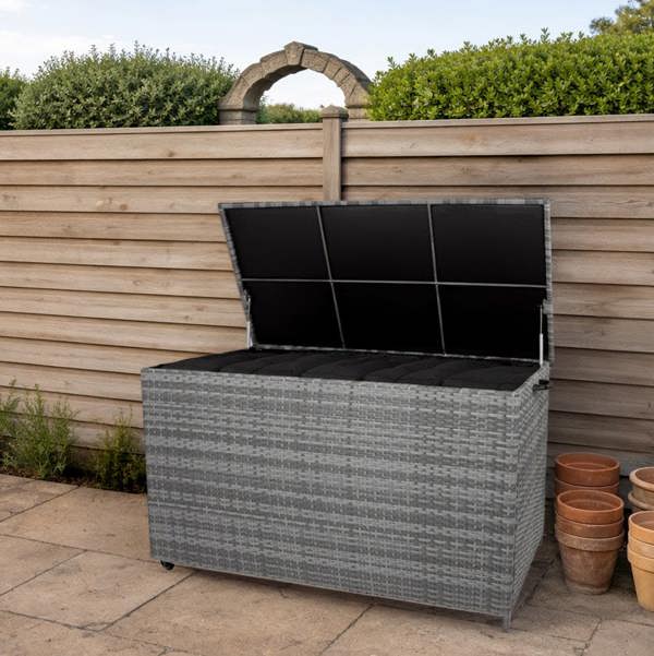 Jardi Rattan Cushion Storage Box 700L - Grey