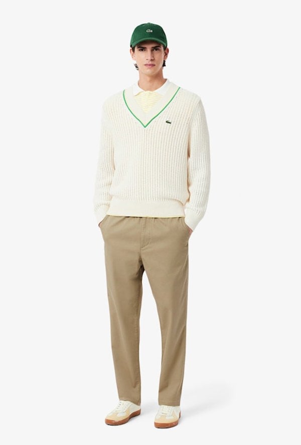 Lacoste Regular Fit Cotton Gabardine Chino Pants - Beige