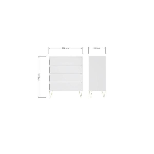 Timber Art Design Monaco 4 Drawer Chest In White