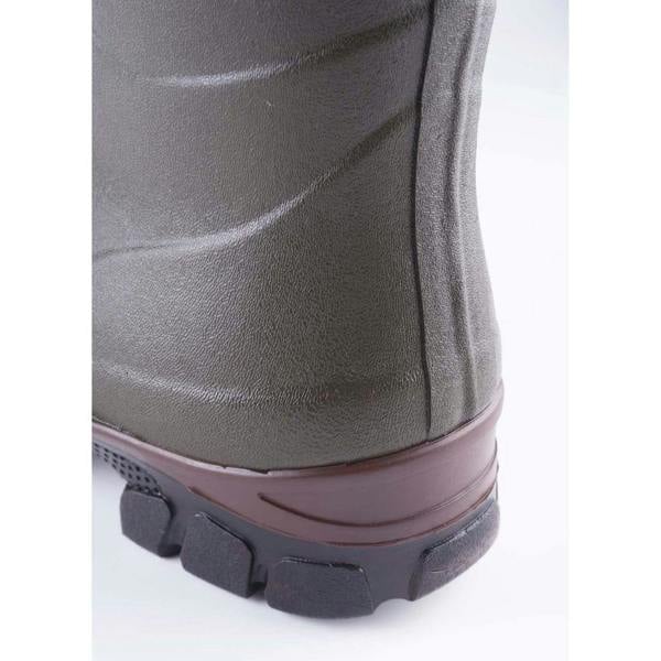 Heel and outsole detail on the Olive Rydale Lisset neoprene wellington boot