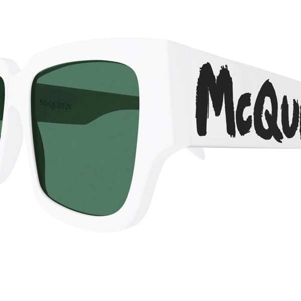 Alexander McQueen rectangular sunglasses in a white frame