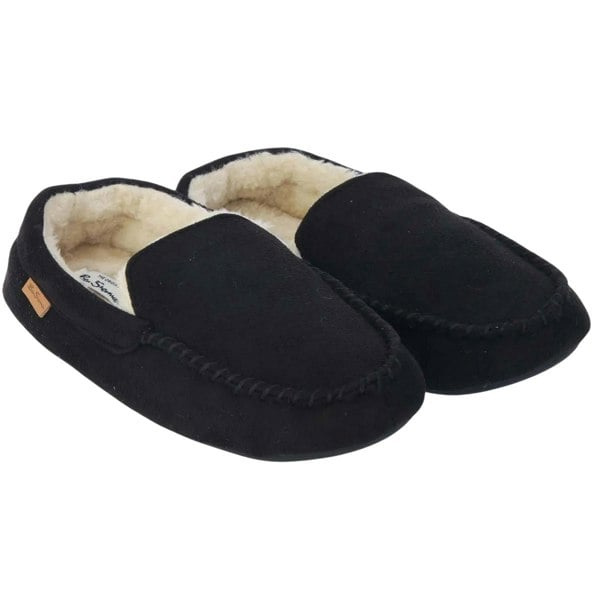 Ben Sherman Mens Casa Cartegena Moccasin Slippers - Black