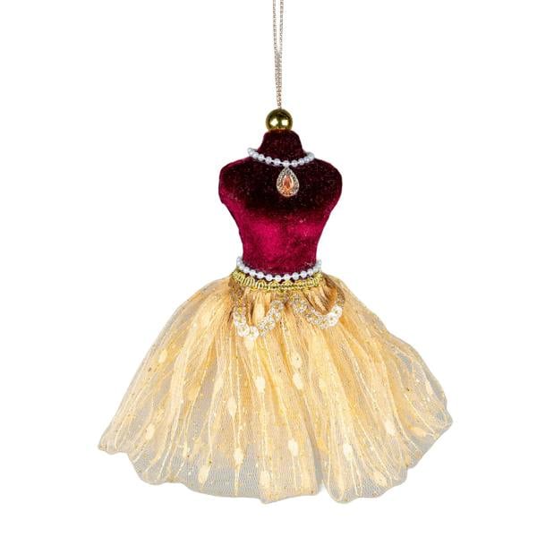 15cm Gold Ballerina Christmas Hanging Decoration with Hanging Loop for Tree, Wreath or Garland image 1