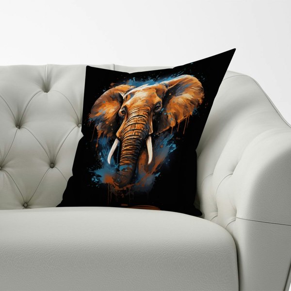 Warren Reed Splashart Elephant Blue Cushions