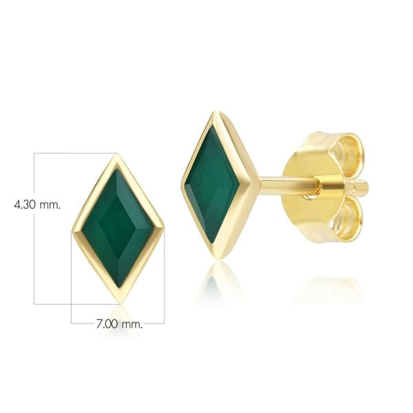 Gemondo Classic Chalcedony Stud Earrings in 9ct Yellow Gold