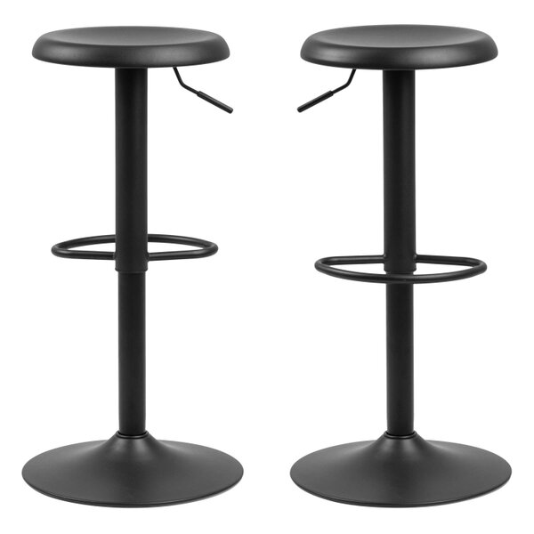 Wyld Haus Set of 2 Cloverstone Black Swivel Bar Stools