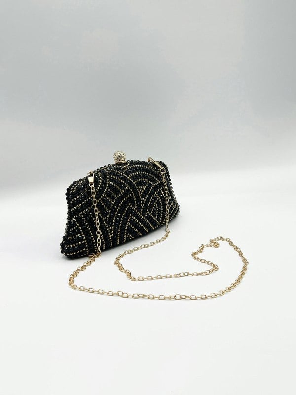 SVNX Embellished Clutch Bag In Black