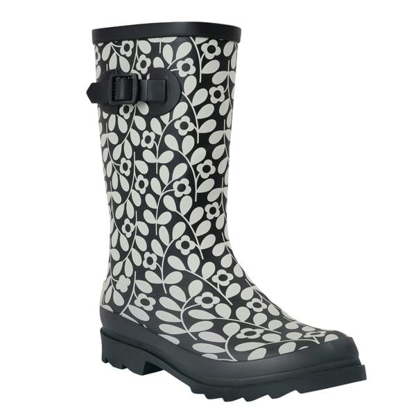 Regatta Womens/Ladies Orla Kiely Jasmine Flower Quarter Wellington Boots - Black - 