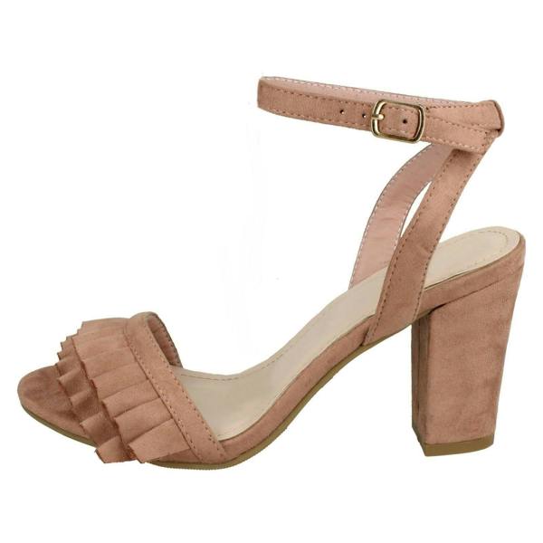 Spot On Ladies Spot On Mid Chunky Heel Sandals