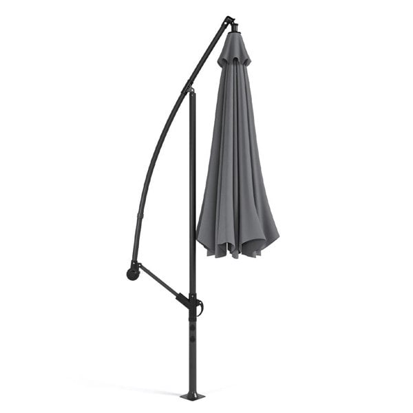 3M Dark Grey Sun Parasol Hanging Banana Umbrella Parasols Living and Home