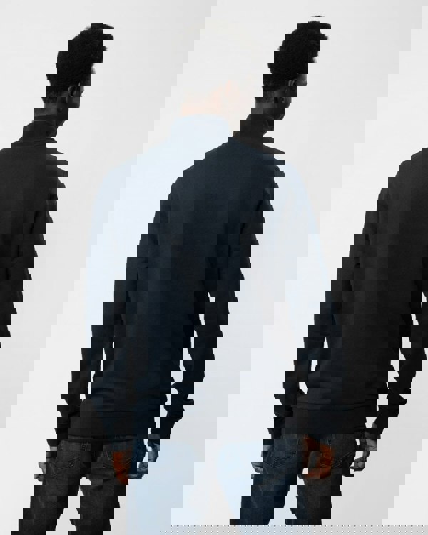 Lyle & Scott Mens Embroidered Quarter Zip Sweatshirt - Z271 Dark Navy