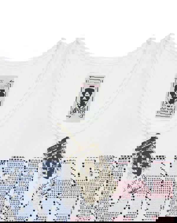 Amplified Clothing Womens White Run Dmc Diamante Logo Short Sleeved T-Shirt