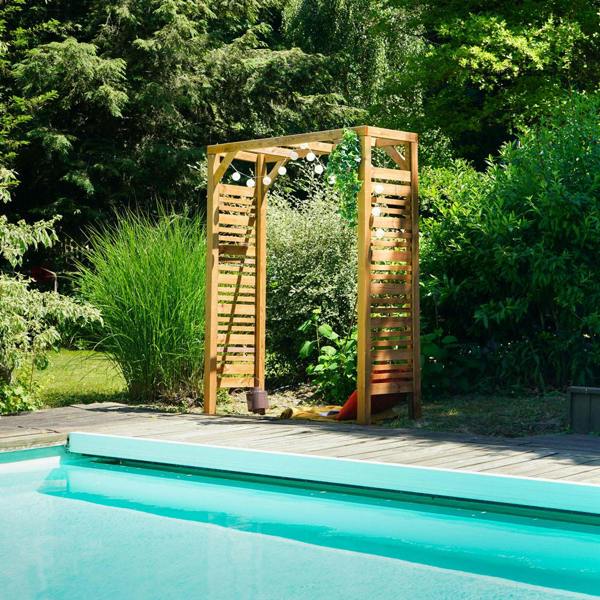 Cerland Ling Z Flat Top Garden Arch 2.14m Pressure Treated Slatted Wooden Arch