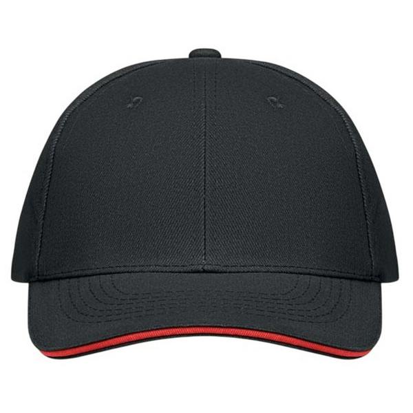MidOcean Buffalo 6 Panel Baseball Cap - Black/Red - 