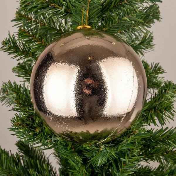 Shatchi 15cm Christmas Baubles Shatterproof Champagne Gold Set of 3 Hanging Tree Decorations